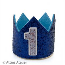 Kroon glitter - blauw