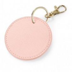 Sleutelhanger Faux Leather Rond - Roze