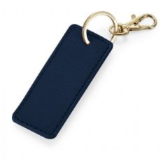 Sleutelhanger Faux Leather Rechthoek - Navy